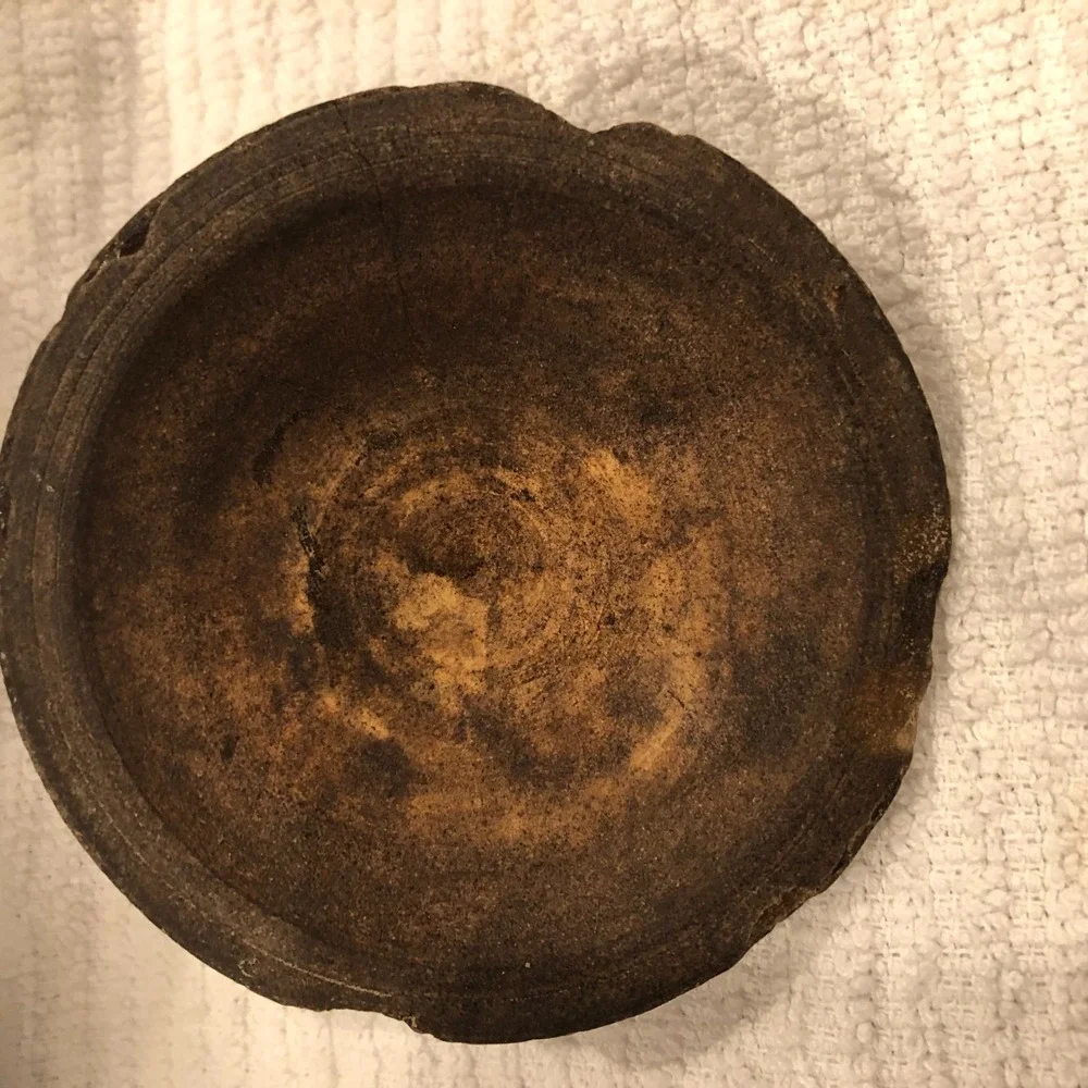 Antique Stoneware Bean Pot With Lid